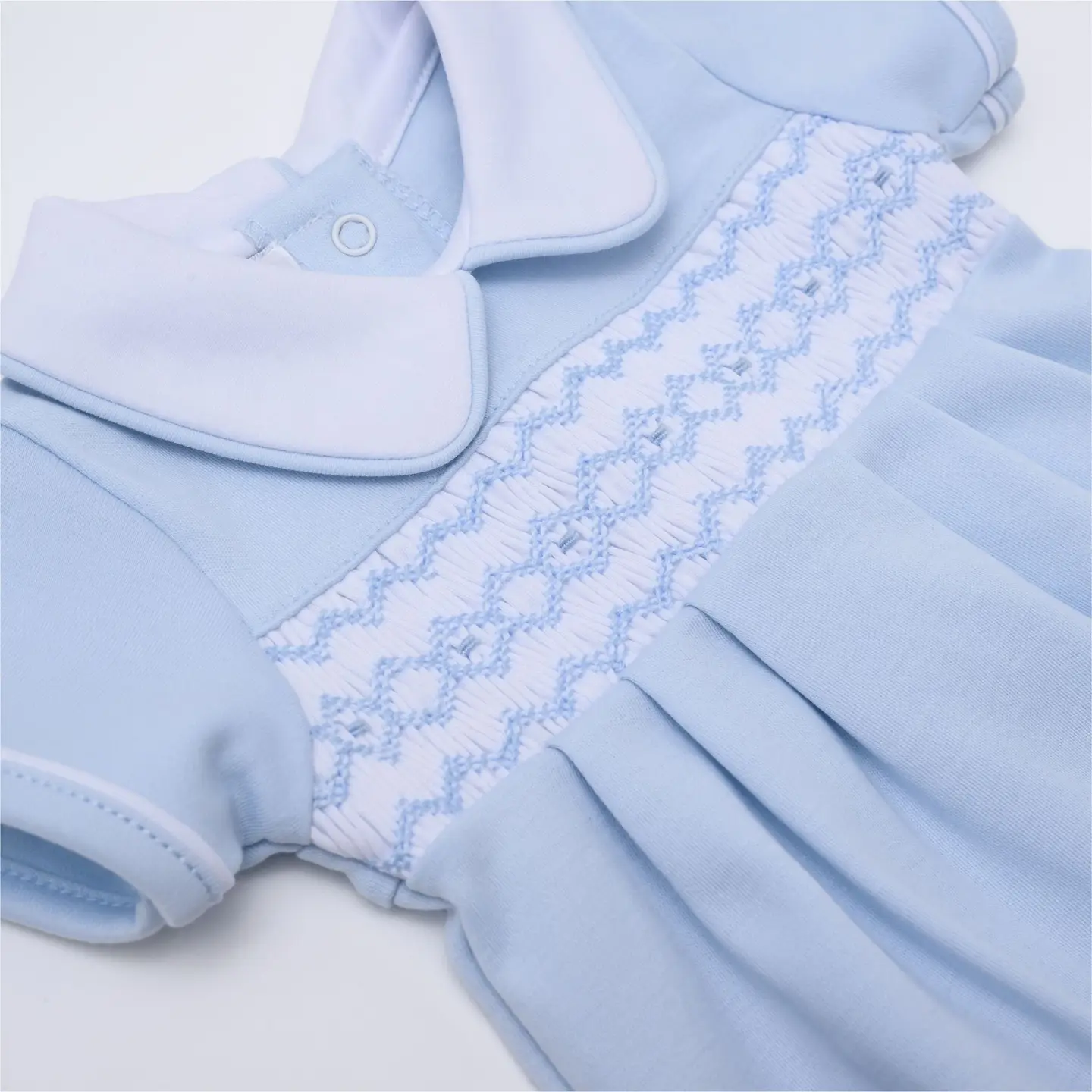 Hudson Light Blue Smocked Bubble