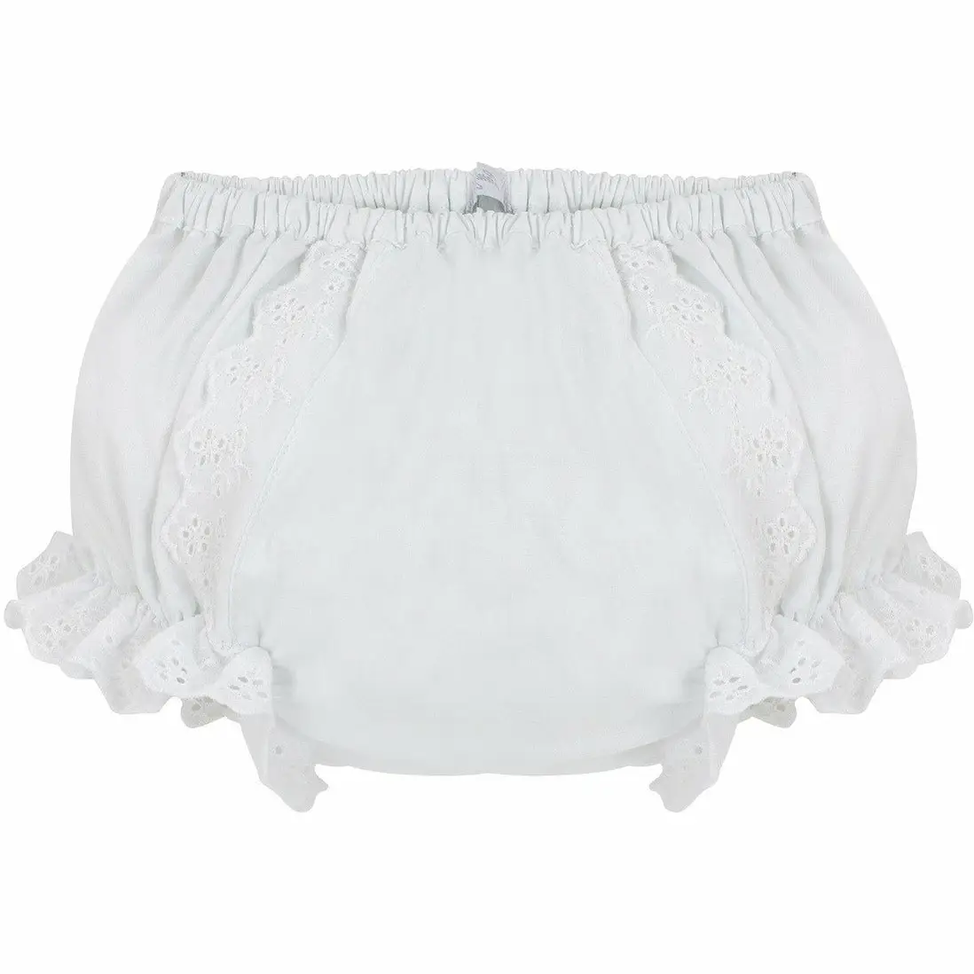 Baby Girl Ruffled White Eyelet Diaper Cover
