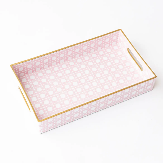 Pink Cane Vanity Tray
