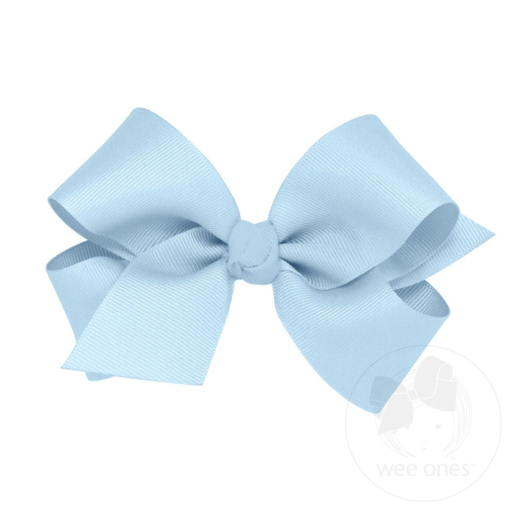 Millennium Blue Classic Grosgrain Hair Bow (Knot Wrap)