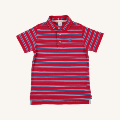 Prim and Proper Polo - Richmond Red Wood Boat Blue and Buckhead Blue Stripe/Wood Boat Blue