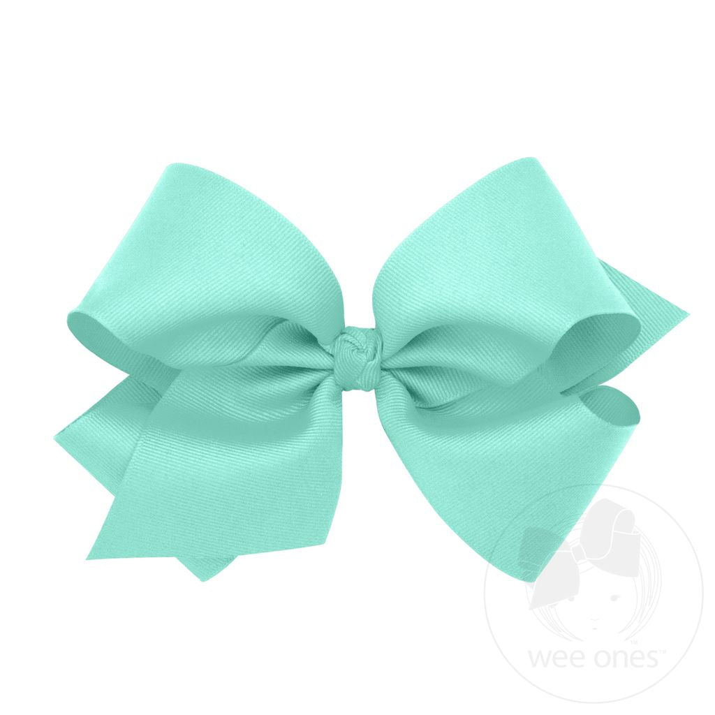 New Aqua Classic Grosgrain Hair Bow (Knot Wrap)