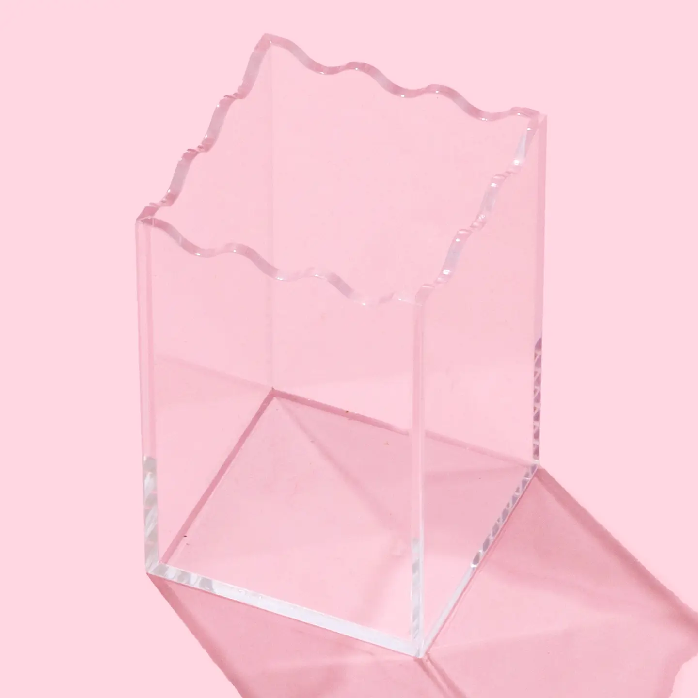 Wavy Pen + Pencil Cup - Clear