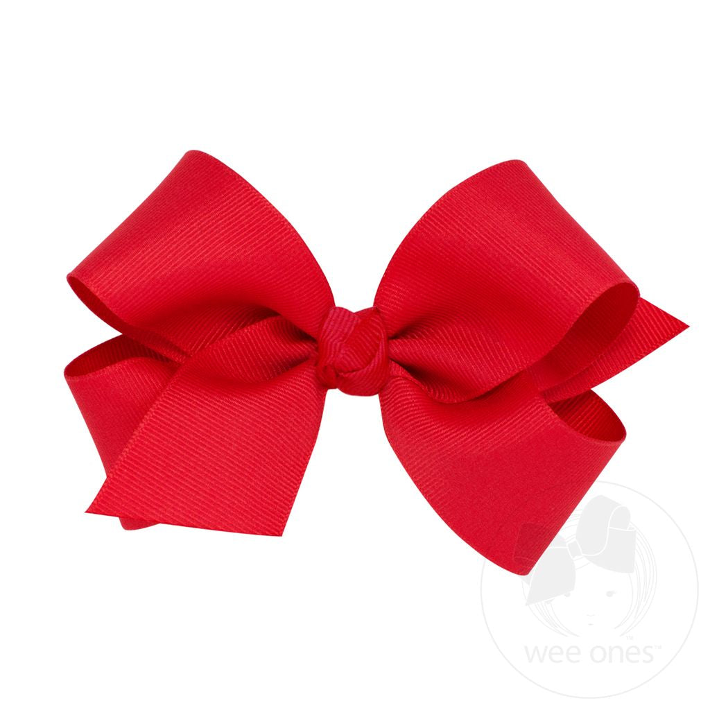 Red Classic Grosgrain Hair Bow (Knot Wrap)