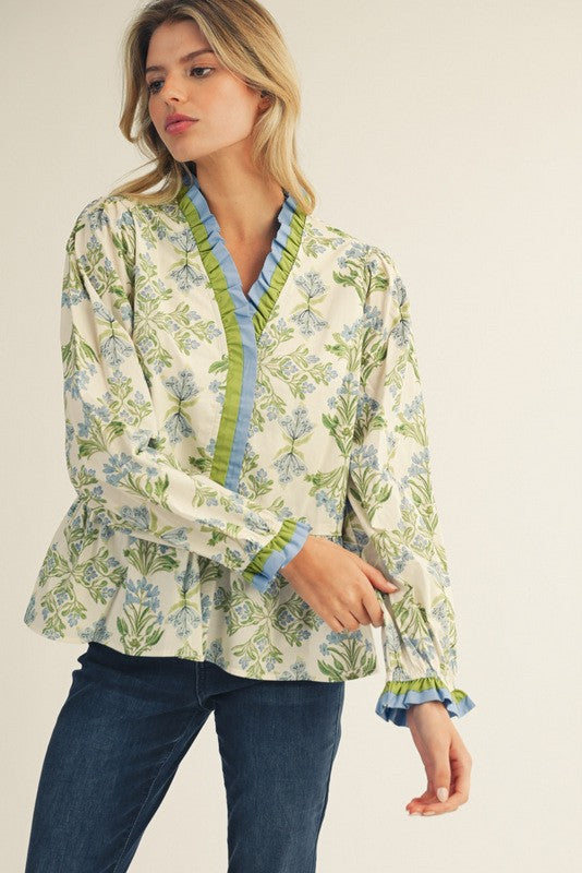 Everyone's Envy Floral Ruffle Top