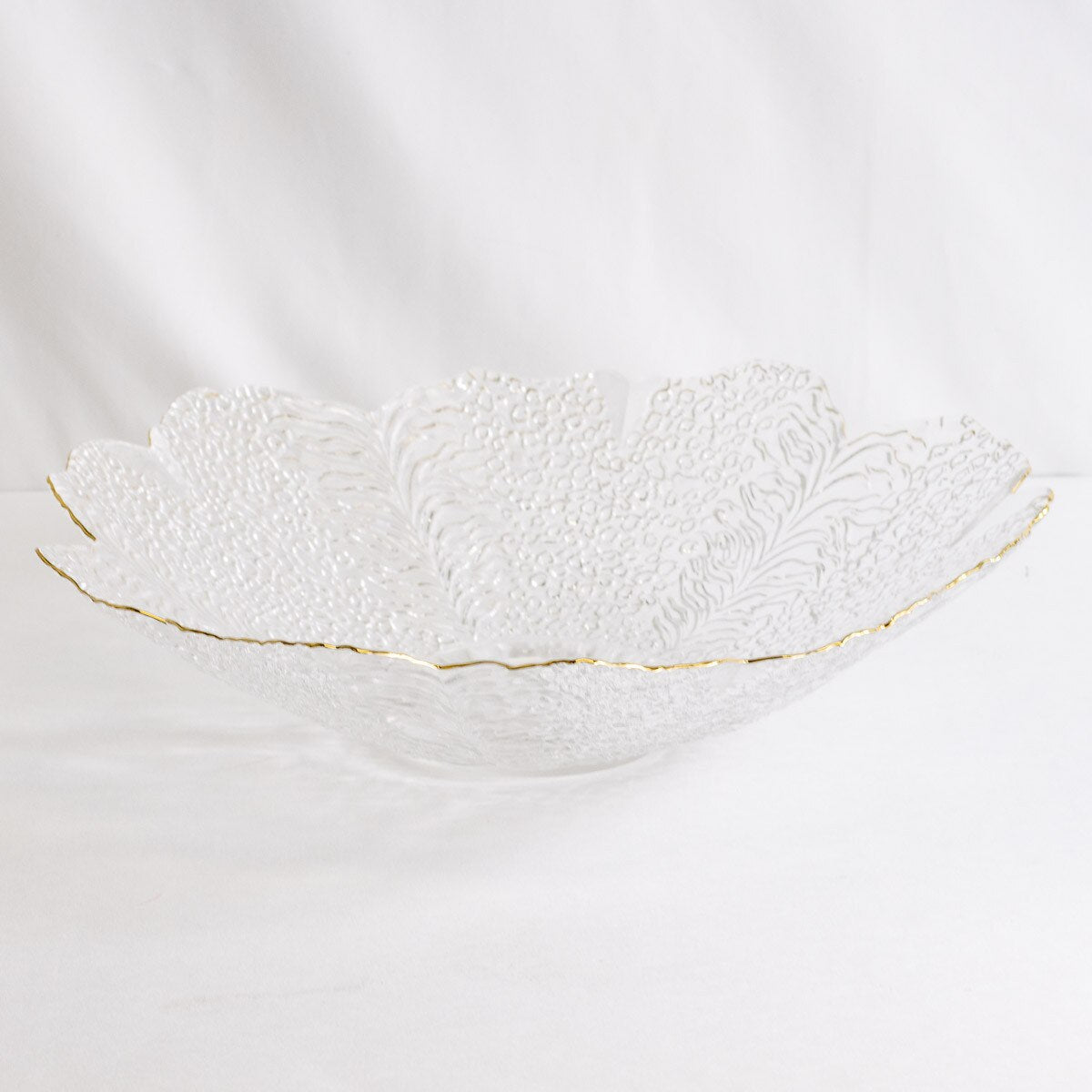 Cannes Glass Serving Bowl Clear/Gold