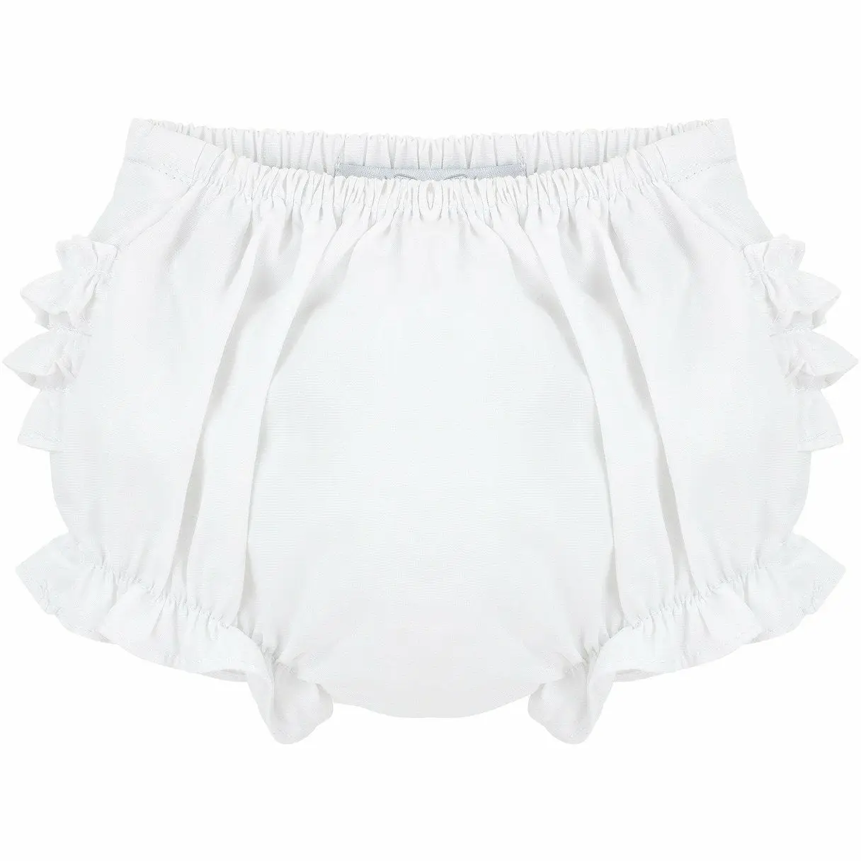 Baby Girl White Ruffle Diaper Cover