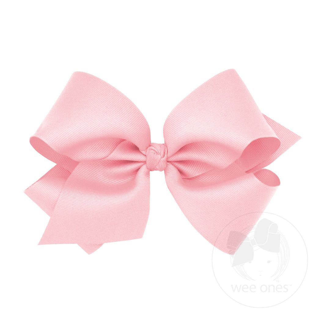 Light Pink Classic Grosgrain Hair Bow (Knot Wrap)