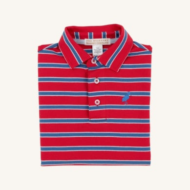 Prim and Proper Polo - Richmond Red Wood Boat Blue and Buckhead Blue Stripe/Wood Boat Blue