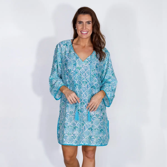 Turtle Cove Blue Swimsuit Cover-Up