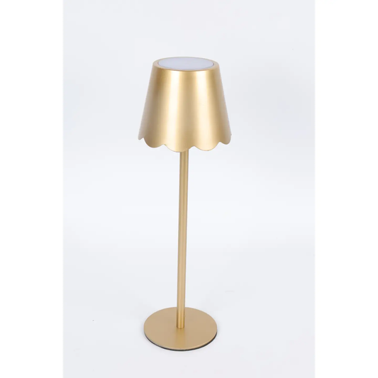 Gold Scalloped LED Rechargeable Touch Lamp