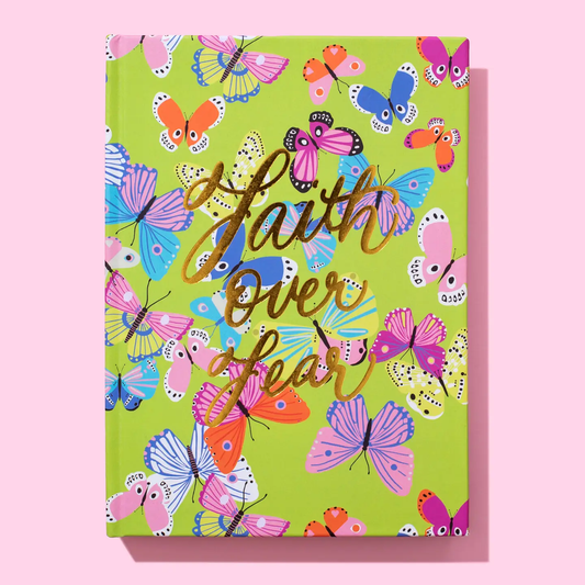 Faith Over Fear Hardcover Butterflies Notebook