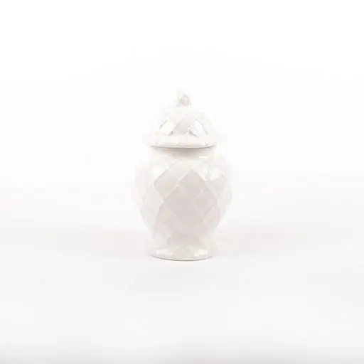 Small White Textured Ginger Jar