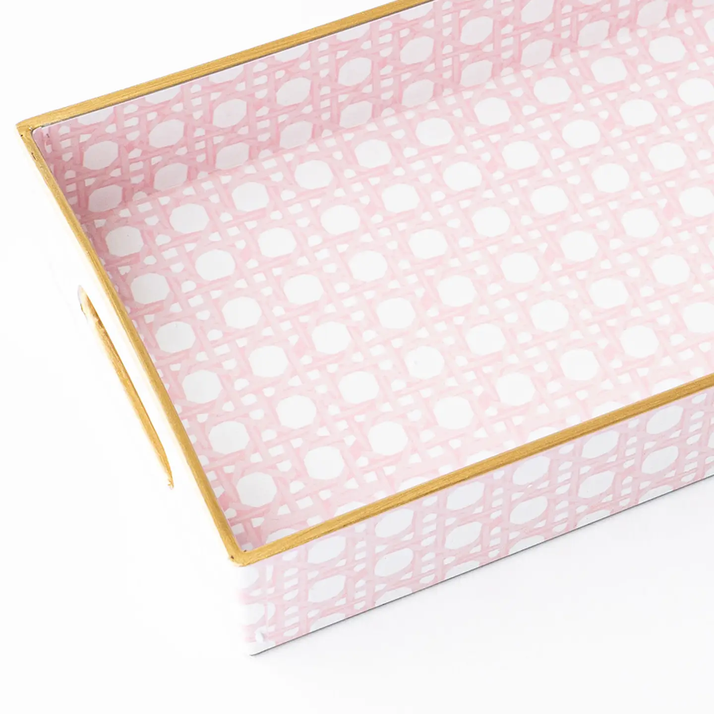 Pink Cane Vanity Tray