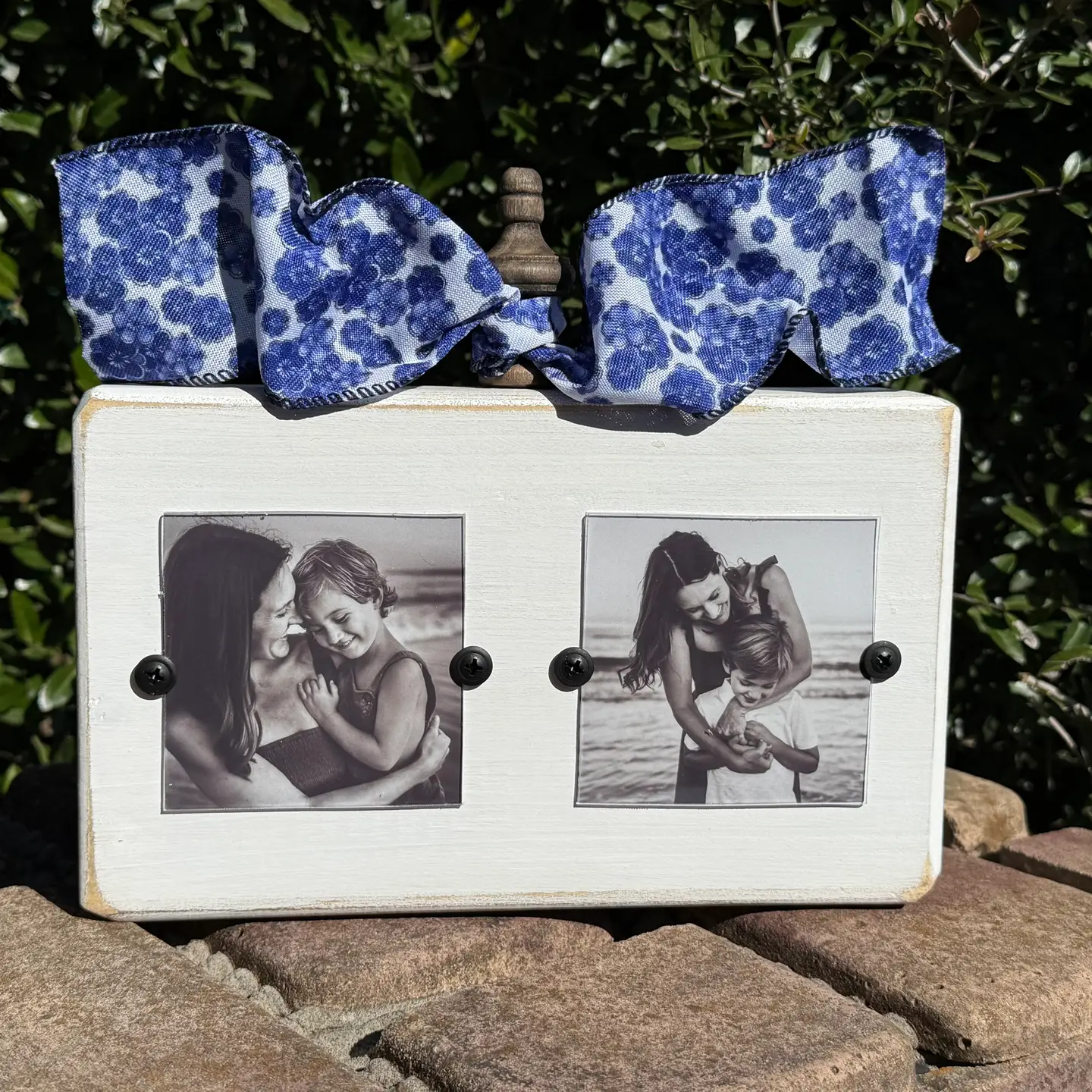 Solid Wood Picture Frame with Chinoiserie Ribbon