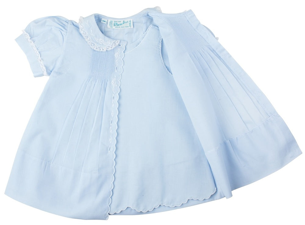 Blue Scalloped Trim Slip Dress