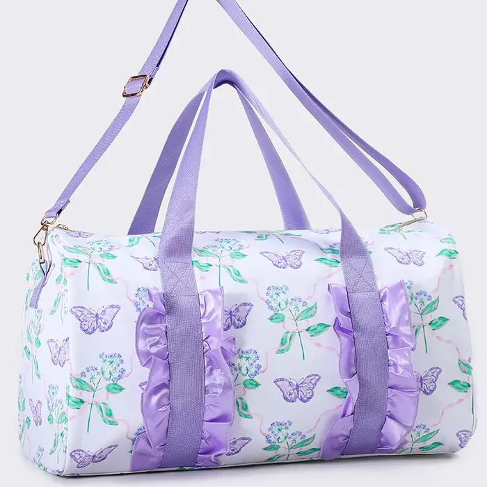 Butterfly Print Canvas Travel Bag