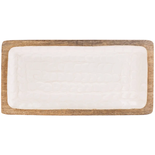 Mother of Pearl Wood Rectangle Tray