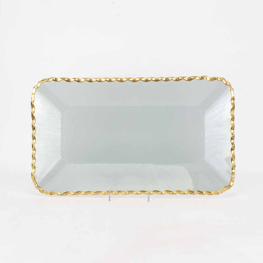 Cordova Rectangle Serving Tray Clear/Gold