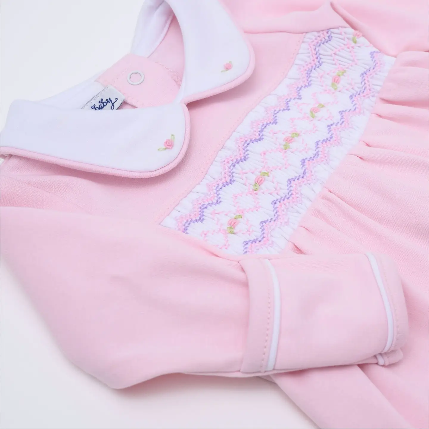 Hazel Pink Smocked Footie