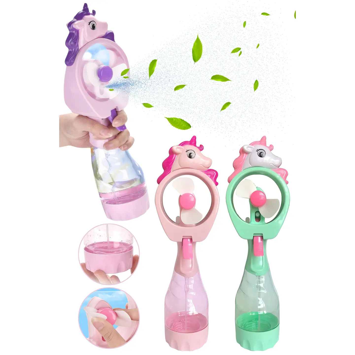 Unicorn Pony Water Spray Misting Electric Fan