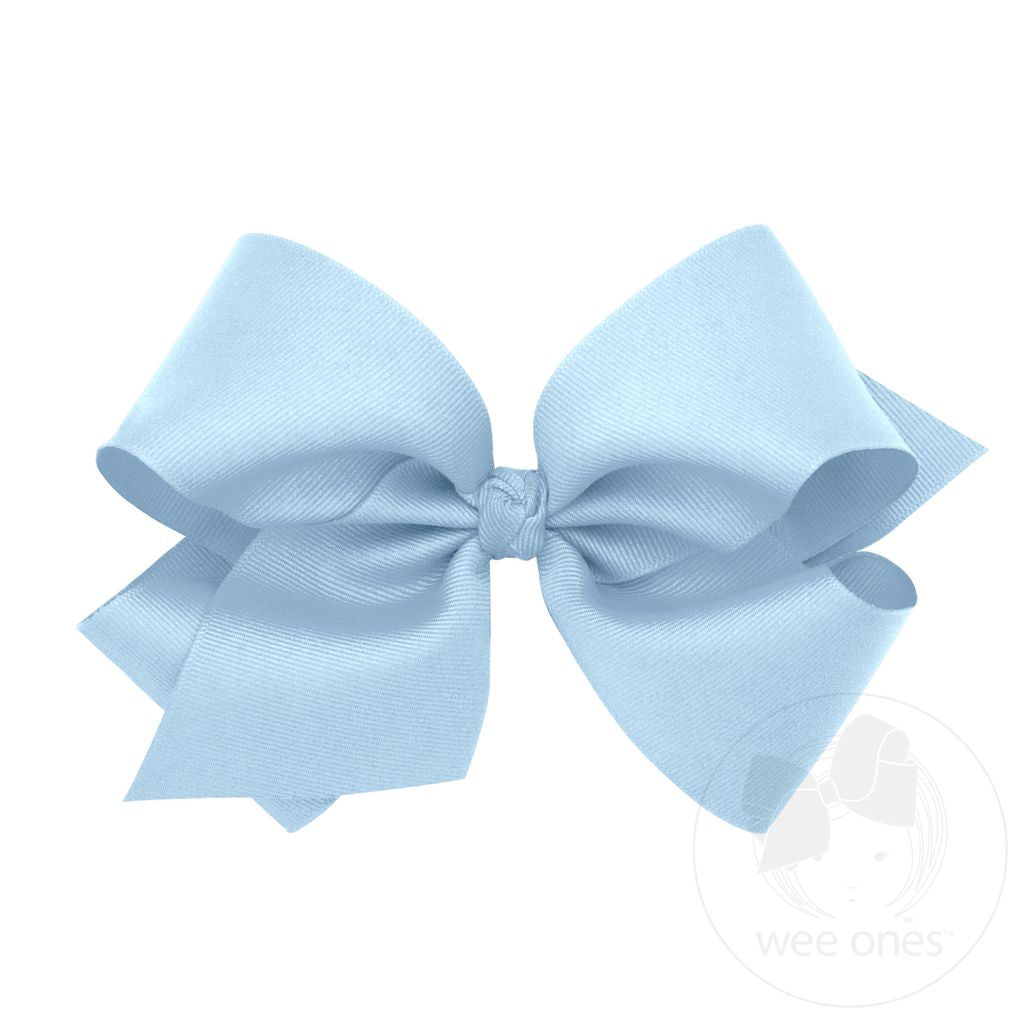 Millennium Blue Classic Grosgrain Hair Bow (Knot Wrap)