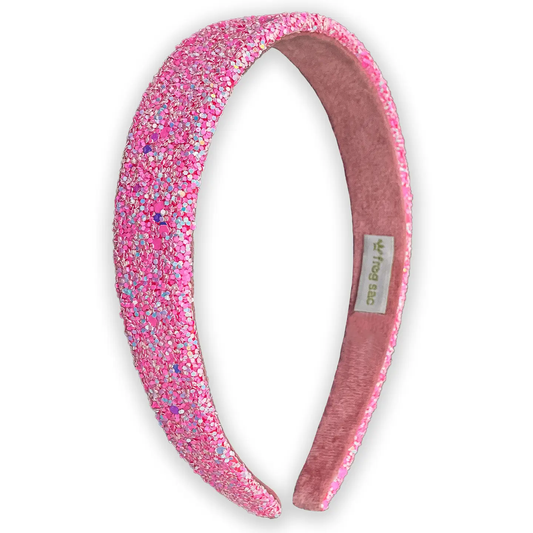 Girl's Tapered Pink Glitter Headband