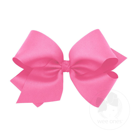 Hot Pink Classic Grosgrain Hair Bow (Knot Wrap)