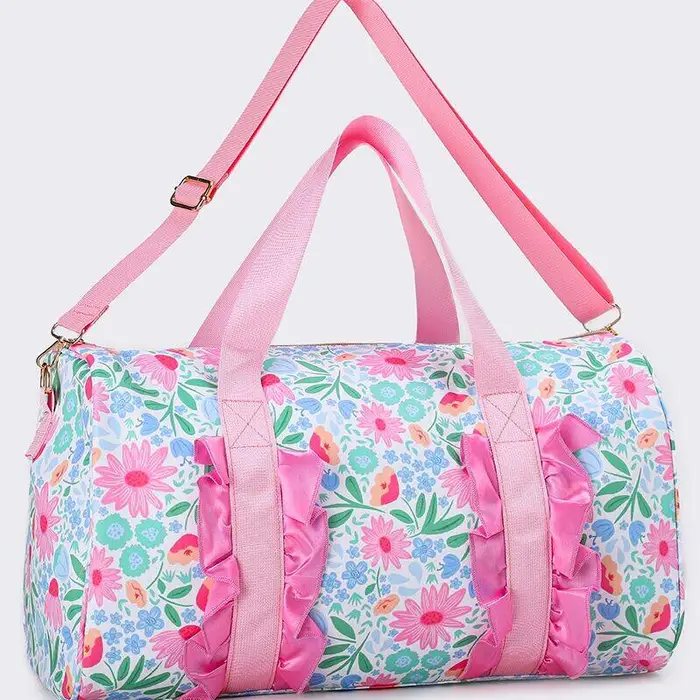 Floral Printed Canvas Travel Bag