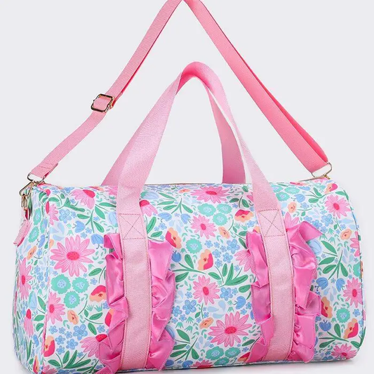 Floral Printed Canvas Travel Bag