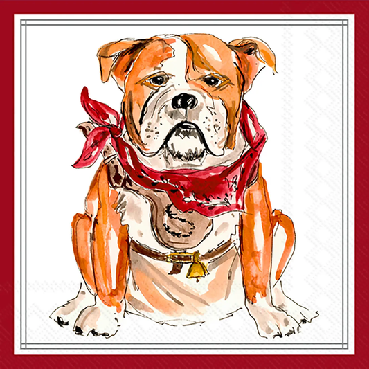 Bulldog Paper Cocktail Napkins 20 Ct