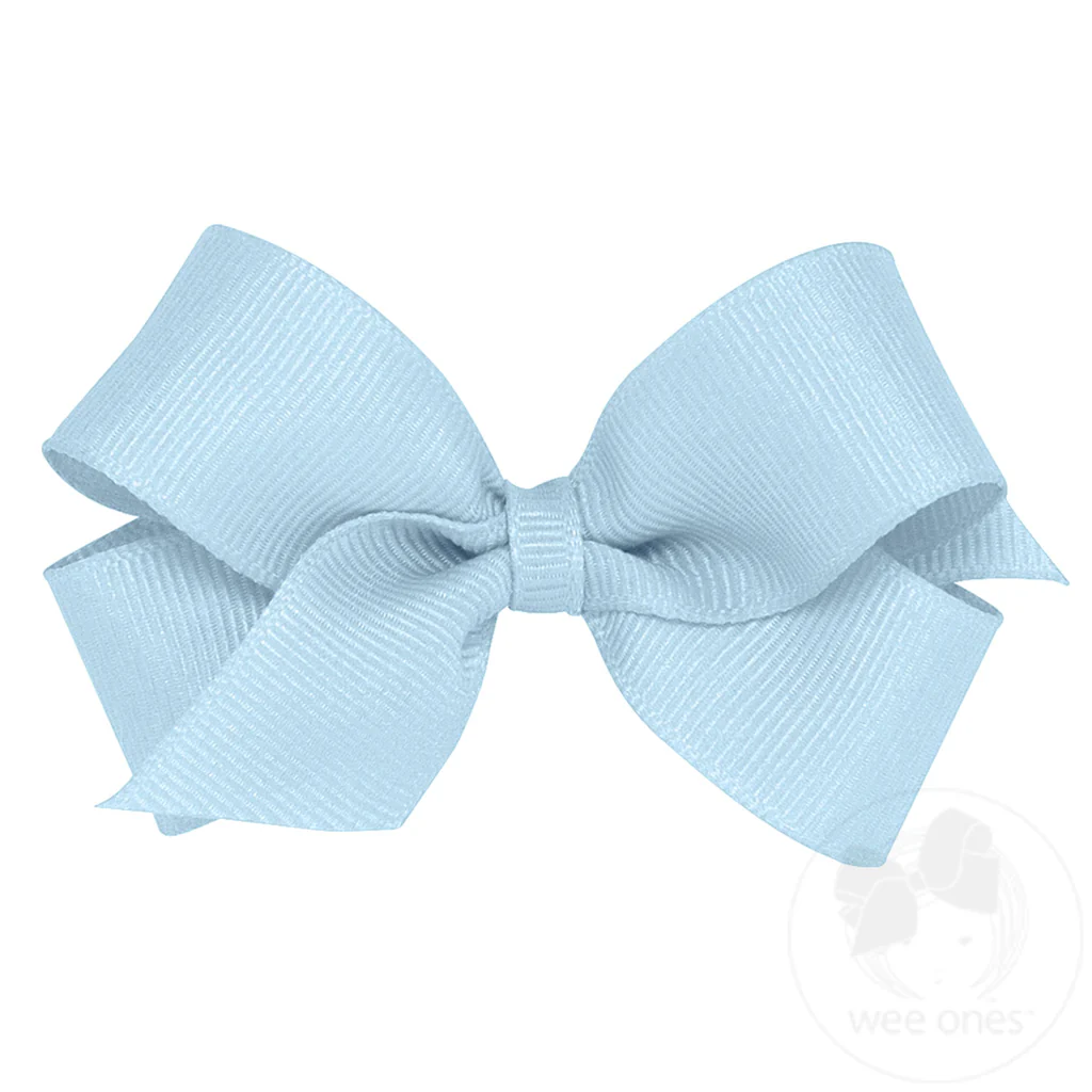 Millennium Blue Classic Grosgrain Hair Bow (Plain Wrap)