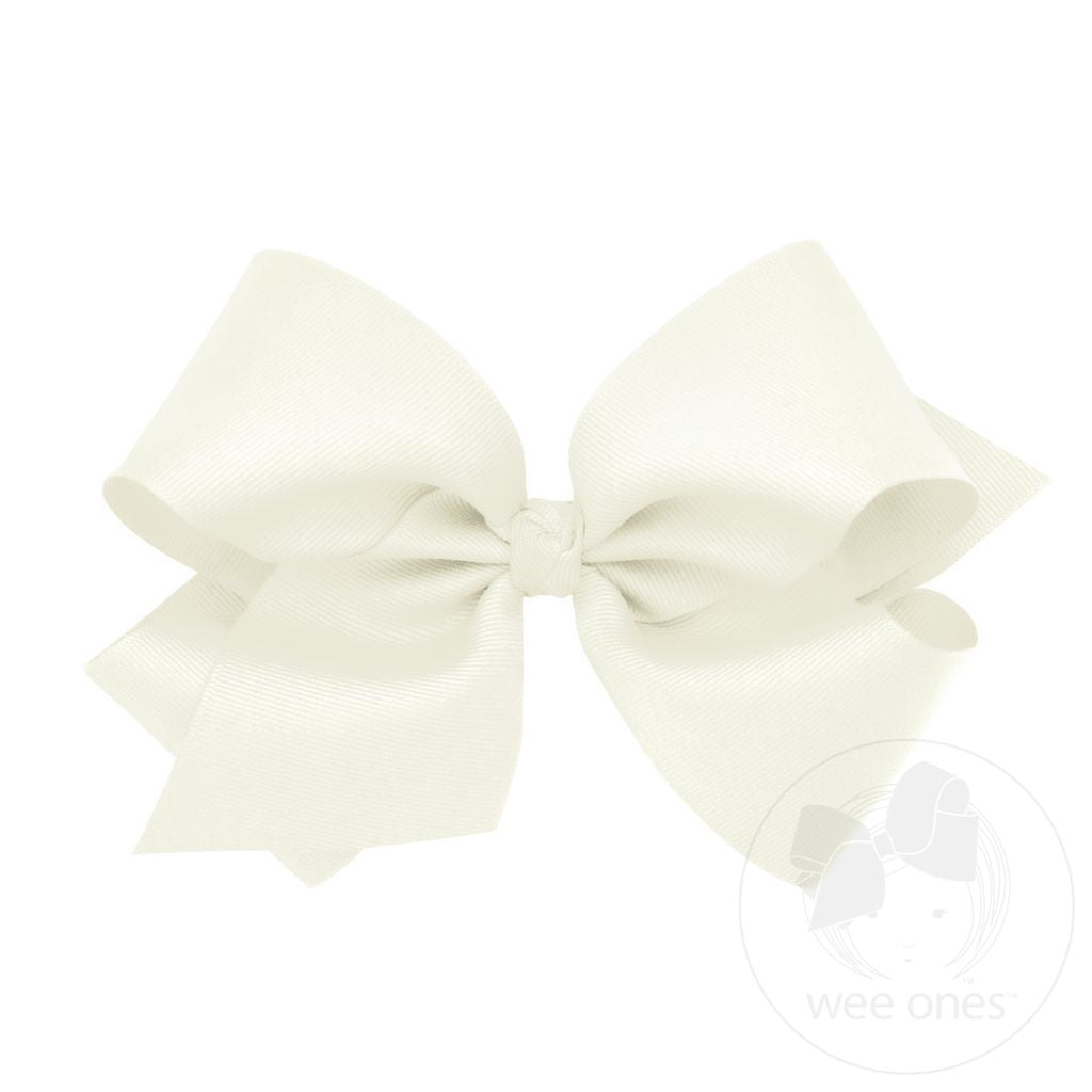 Antique White Classic Grosgrain Hair Bow (Knot Wrap)