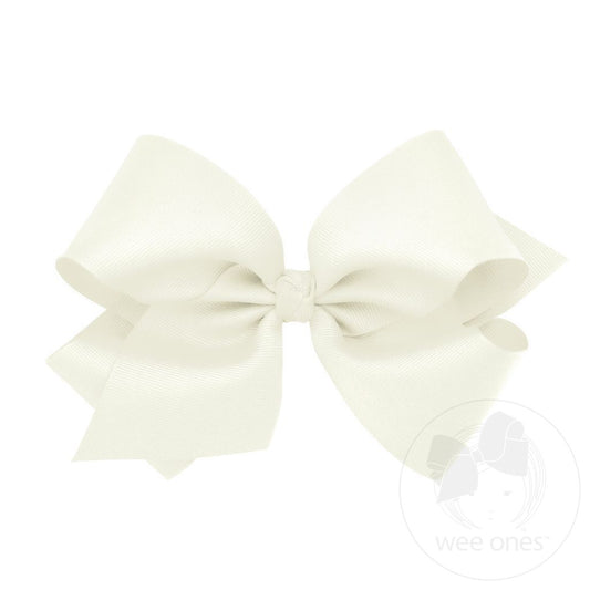 Antique White Classic Grosgrain Hair Bow (Knot Wrap)
