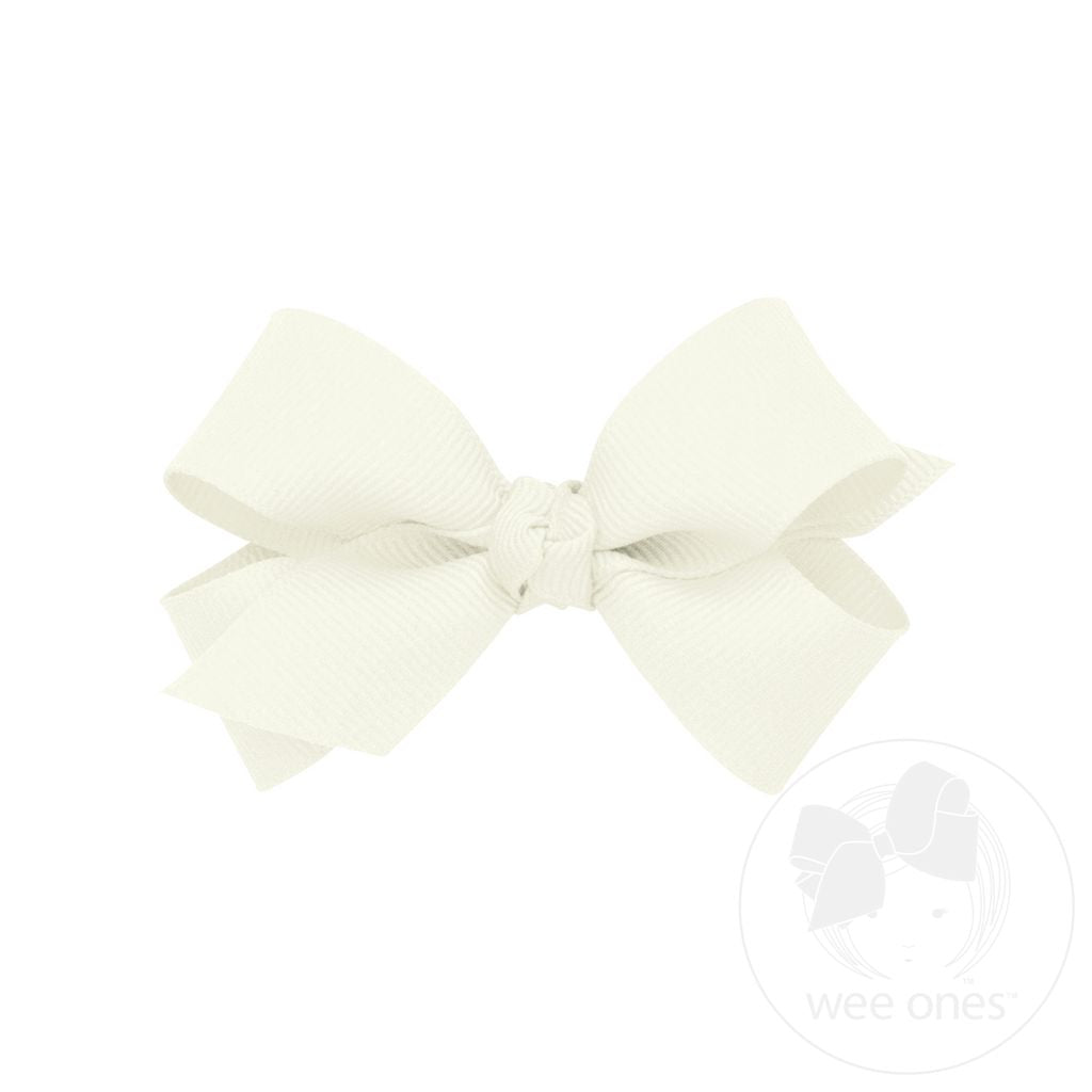 Antique White Classic Grosgrain Hair Bow (Knot Wrap)