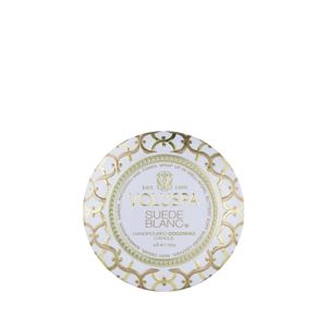 Voluspa Suede Blanc Mini Tin Candle