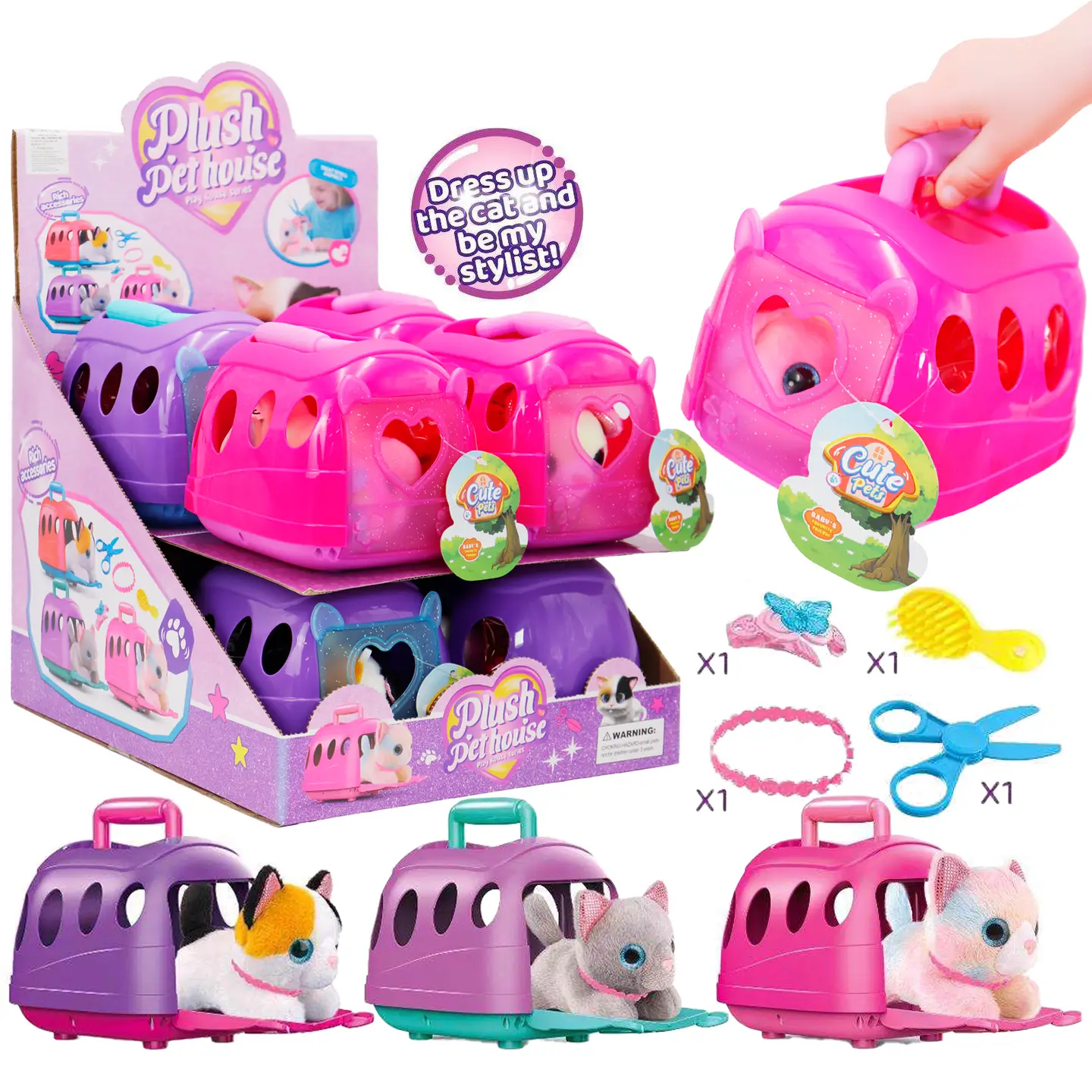 Cute Pets Cat Plush Set