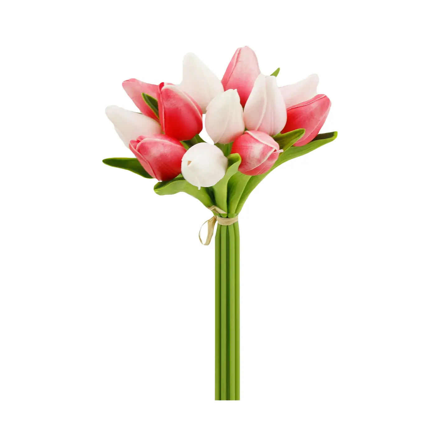 Mixed Pink 1 Dozen Real Touch Tulip Bud Bouquet - 10.5"