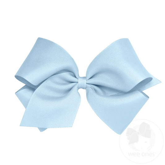 Millennium Blue Classic Grosgrain Hair Bow (Plain Wrap)