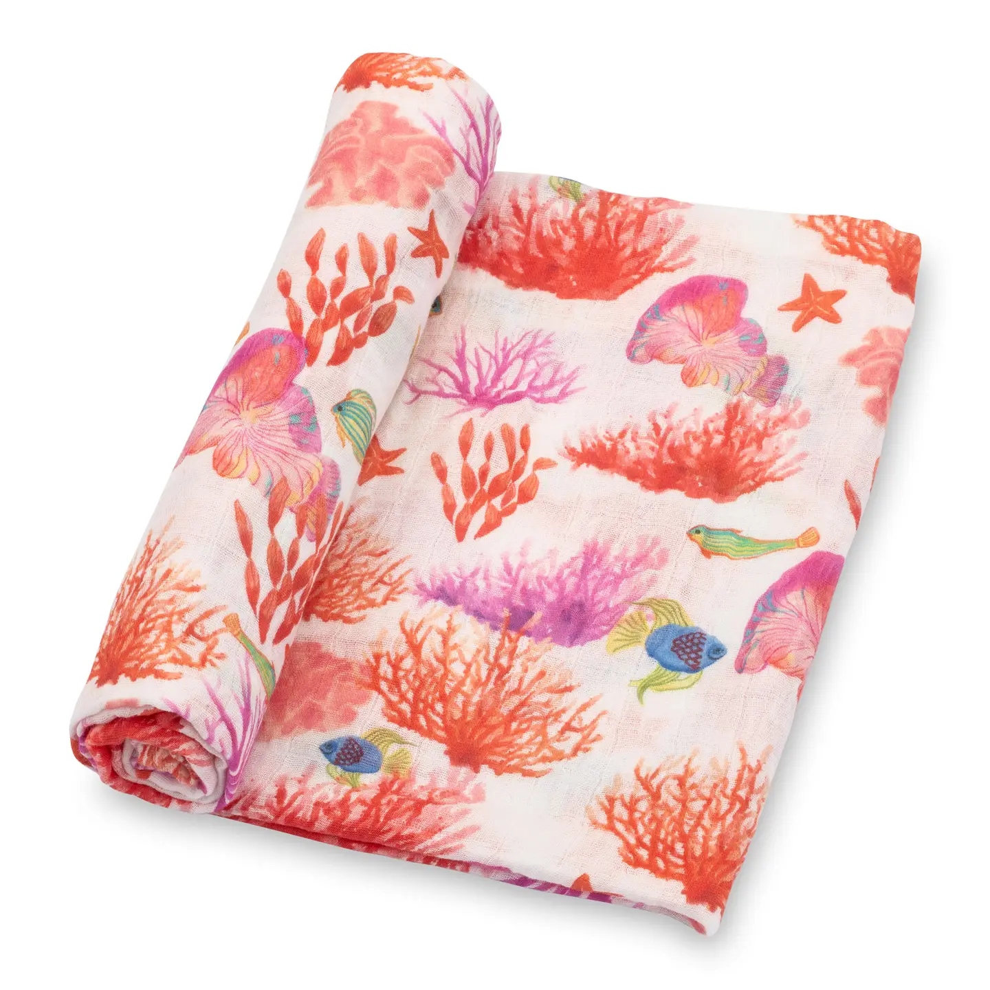 Under the Sea Coral Baby Swaddle Blanket
