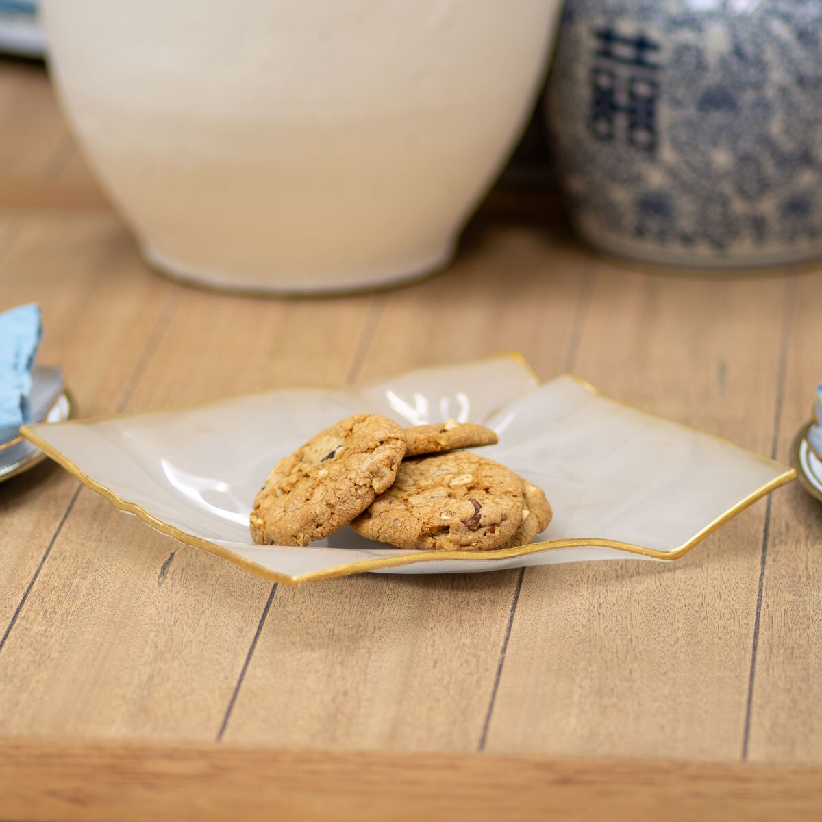 Parkland Ripple Serving Platter Frosted/Gold