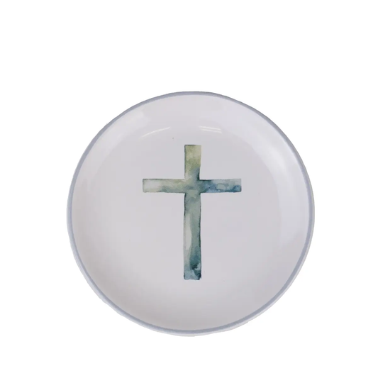 Watercolor Cross Trinket Dish