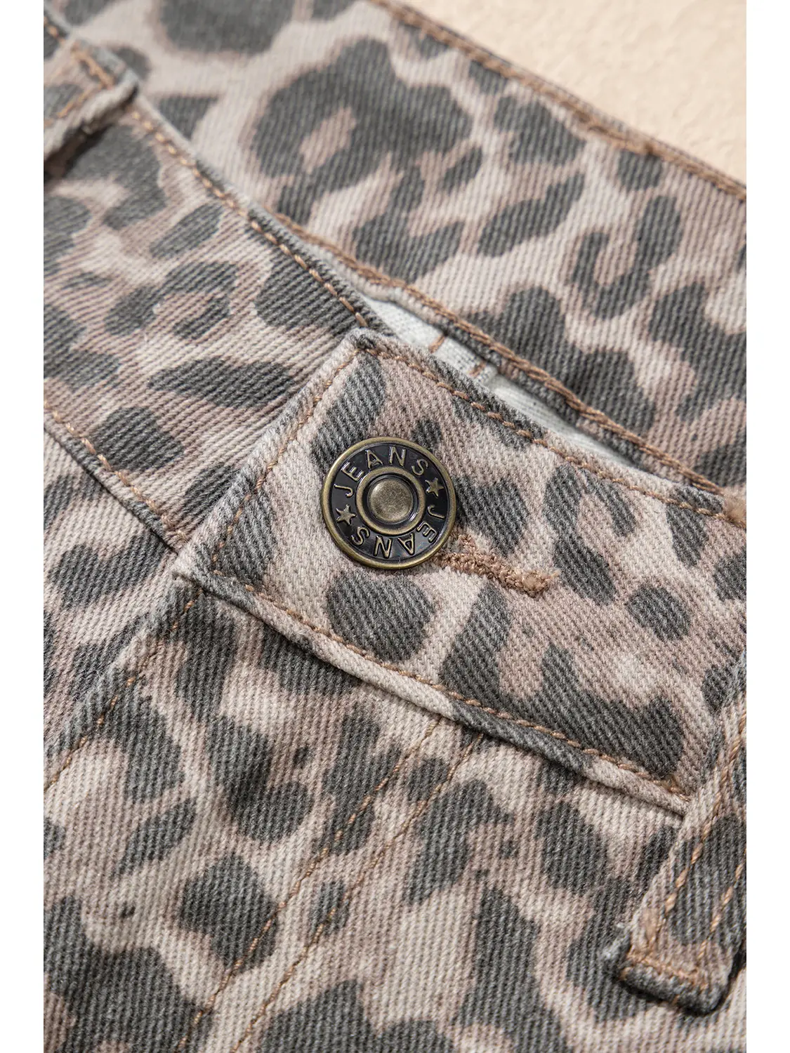 Leopard High Waist Wide Leg Jeans