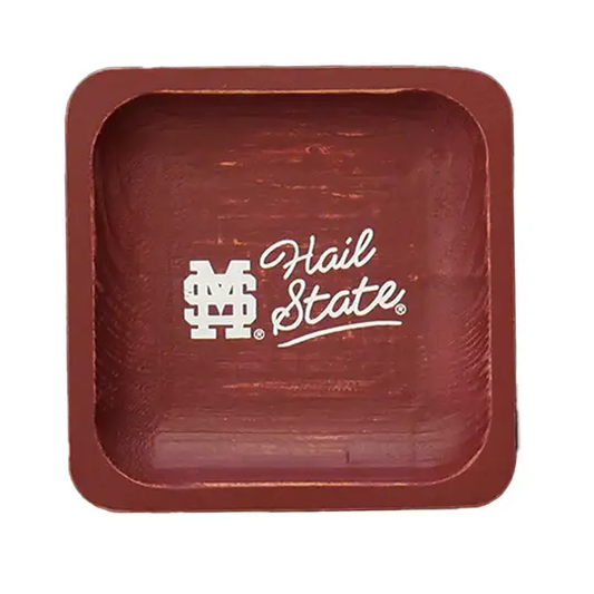 Mississippi State Wooden Trinket Dish