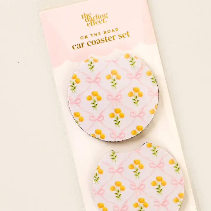 Marigold Lane Pink Car Coaster Set