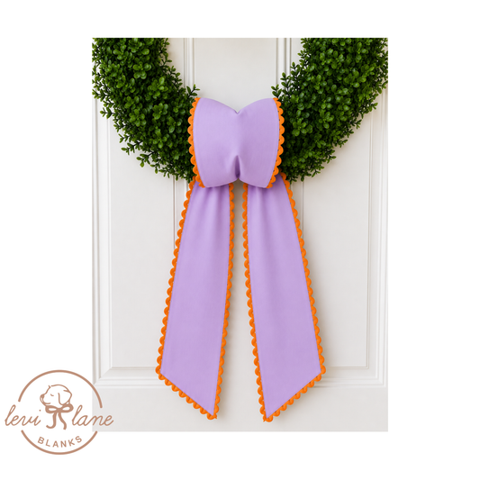 Lavender with Orange Ric Rac Wreath Sash