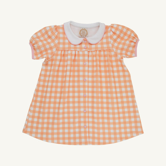 Tabitha's Teacher's Pet Dress - Seashore Sherbet Gingham/Worth Ave White