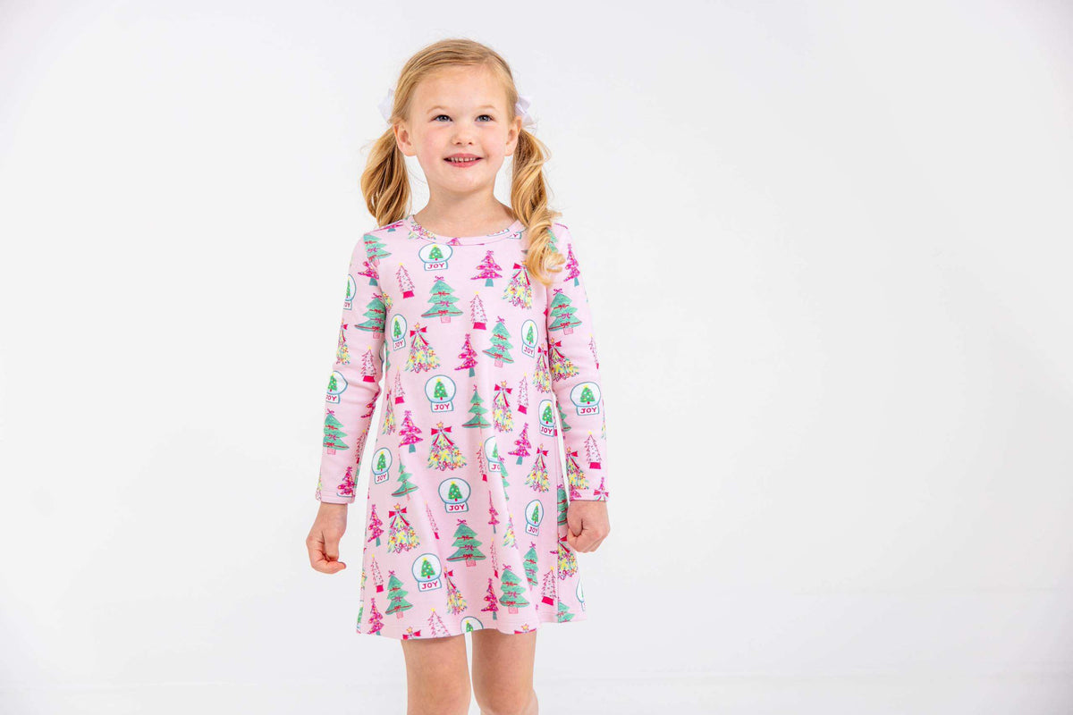 Christmas Coloring Contest Long Sleeve Polly Play Dress - Heavy Weight