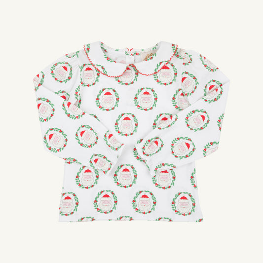 North Pole Portrait/Richmond Red Maude's Peter Pan Collar Shirt - Pima Long Sleeve