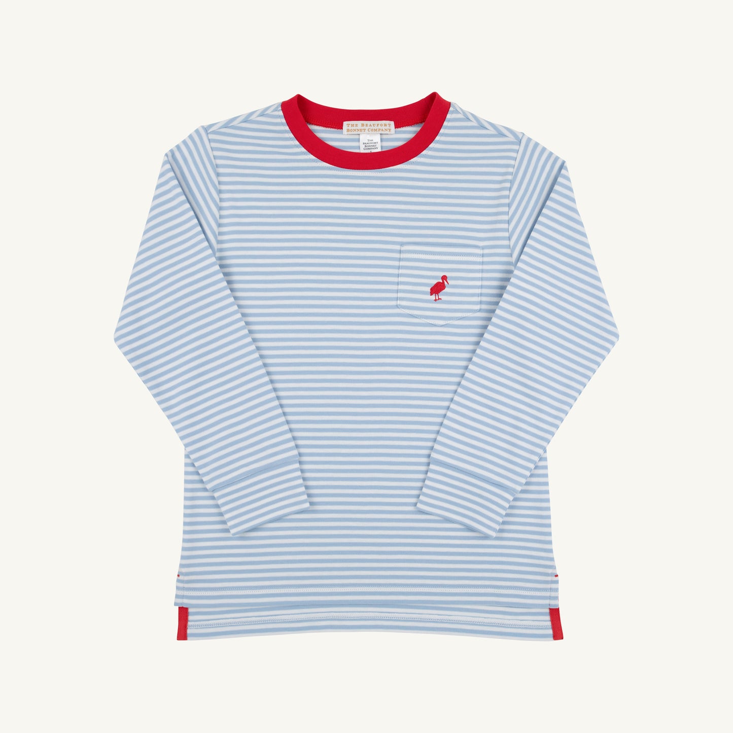 Long Sleeve Carter Crewneck - Barrington Blue Stripe/Richmond Red